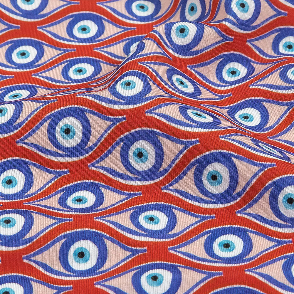Red, White and Blue Evil Eye Caye UV Protective Compression Swimwear Tricot with Aloe Vera Microcapsules
