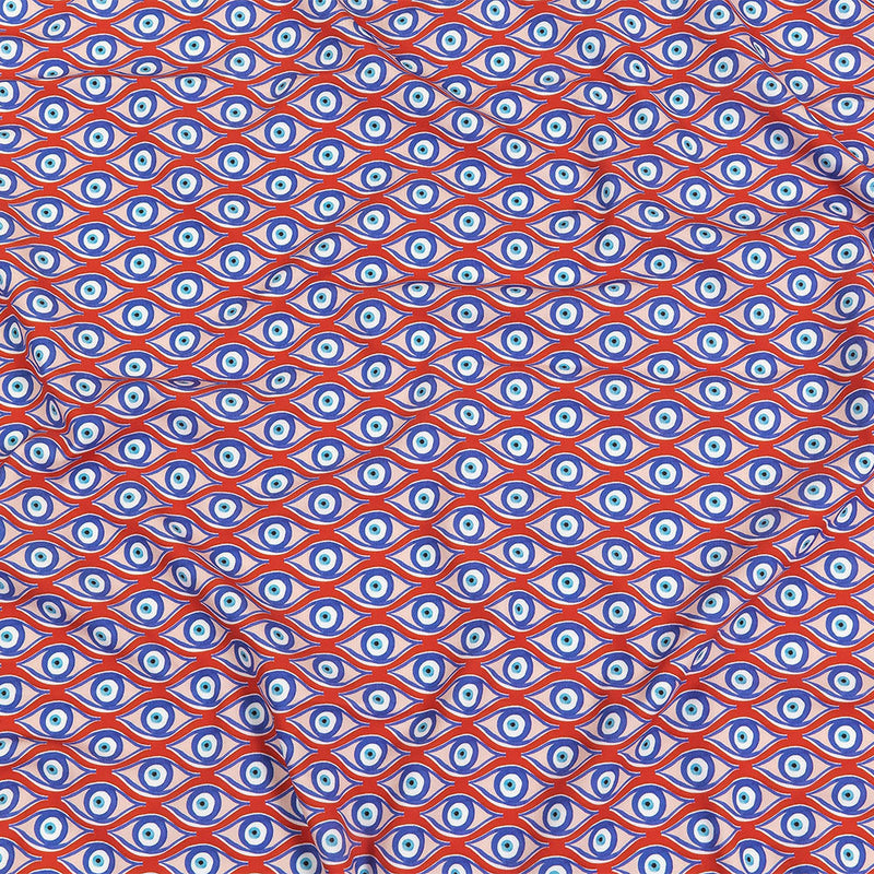 Red, White and Blue Evil Eye Caye UV Protective Compression Swimwear Tricot with Aloe Vera Microcapsules