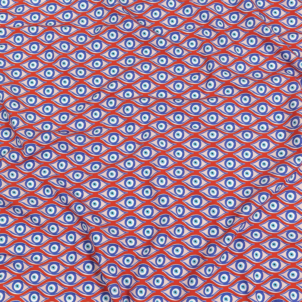 Red, White and Blue Evil Eye Caye UV Protective Compression Swimwear Tricot with Aloe Vera Microcapsules