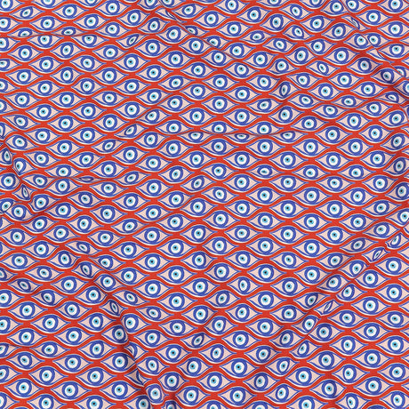 Red, White and Blue Evil Eye Caye UV Protective Compression Swimwear Tricot with Aloe Vera Microcapsules