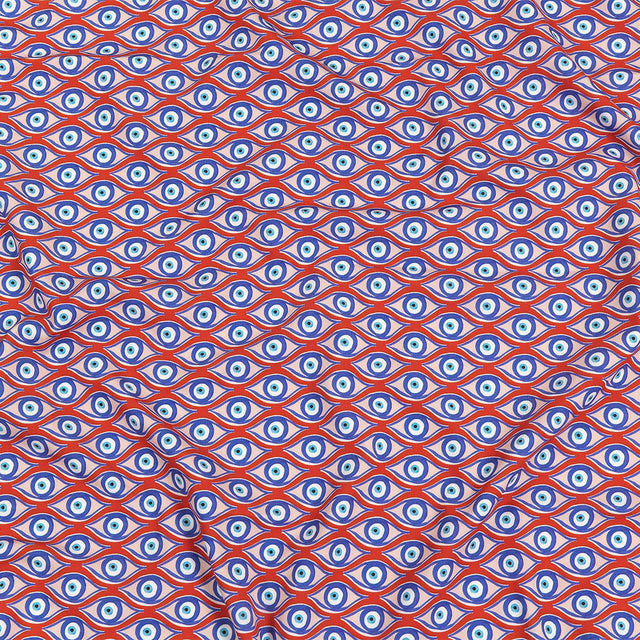 Red, White and Blue Evil Eye Caye UV Protective Compression Swimwear Tricot with Aloe Vera Microcapsules