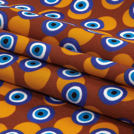Blue and Brown Bouncing Evil Eye Caye UV Protective Compression Swimwear Tricot with Aloe Vera Microcapsules