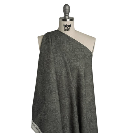 Linen and Rayon Woven Print - Gray Medallions - Mood Exclusive Gawain's Glory