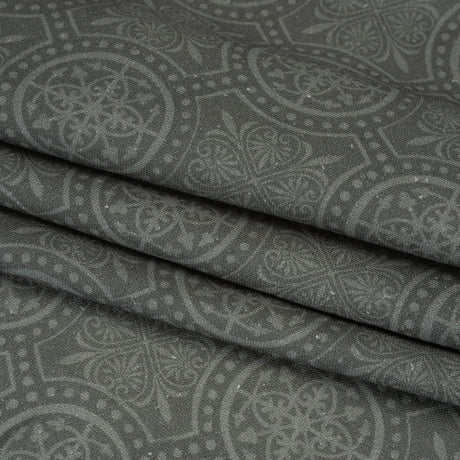 Linen and Rayon Woven Print - Gray Medallions - Mood Exclusive Gawain's Glory
