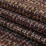 Italian Taupe, Burgundy and Multicolor Tweedy Plaid Blended Wool Woven