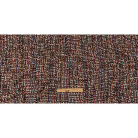 Italian Taupe, Burgundy and Multicolor Tweedy Plaid Blended Wool Woven