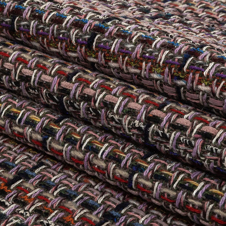 Italian Lilac, Gray and Multicolor Tweedy Plaid Blended Wool Woven