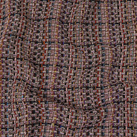 Italian Olive, Lilac and Multicolor Tweedy Plaid Blended Wool Woven