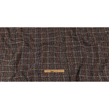 Black Coffee, Cream and Multicolor Tweedy Plaid Blended Wool Woven