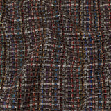 Black Coffee, Cream and Multicolor Tweedy Plaid Blended Wool Woven