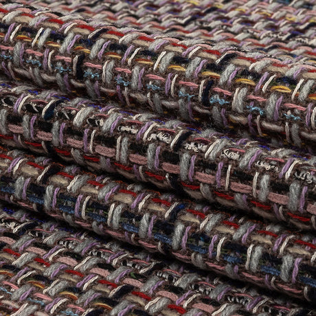 Gray, Navy and Multicolor Tweedy Plaid Blended Wool Woven