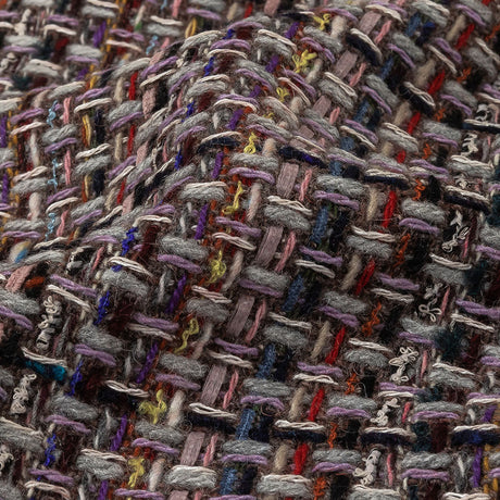 Gray, Navy and Multicolor Tweedy Plaid Blended Wool Woven