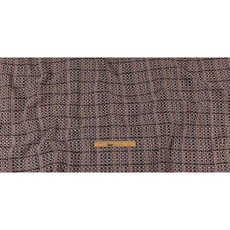 Gray, Navy and Multicolor Tweedy Plaid Blended Wool Woven
