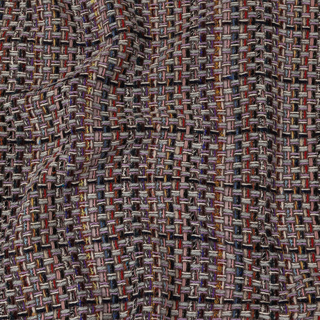 Gray, Navy and Multicolor Tweedy Plaid Blended Wool Woven