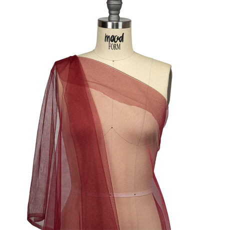 Shimmering Soft Tulle - Wine - Kallisto Collection
