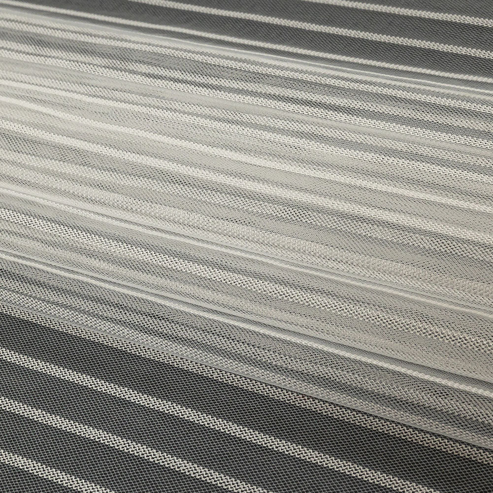 Embroidery Striped Tulle - White - Elsinore Collection