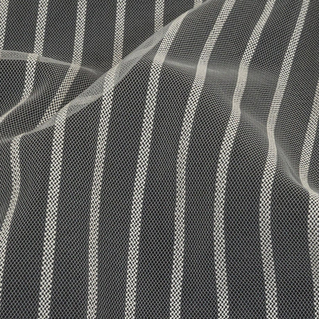 Embroidery Striped Tulle - White - Elsinore Collection