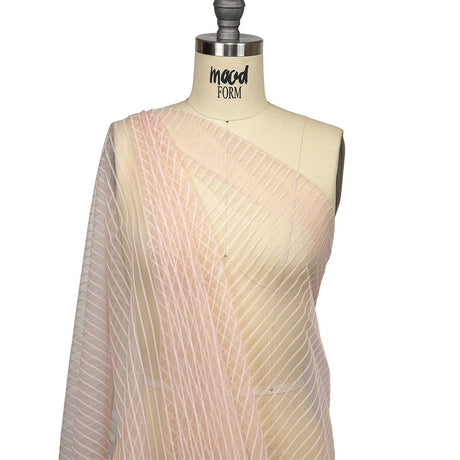 Embroidery Striped Tulle - Blush - Elsinore Collection
