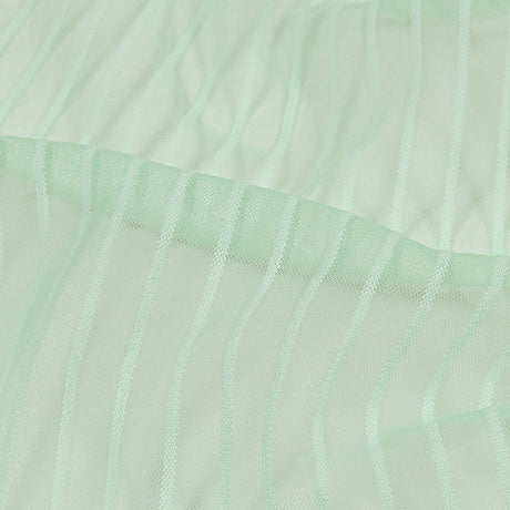 Embroidery Striped Tulle - Subtle Green - Elsinore Collection