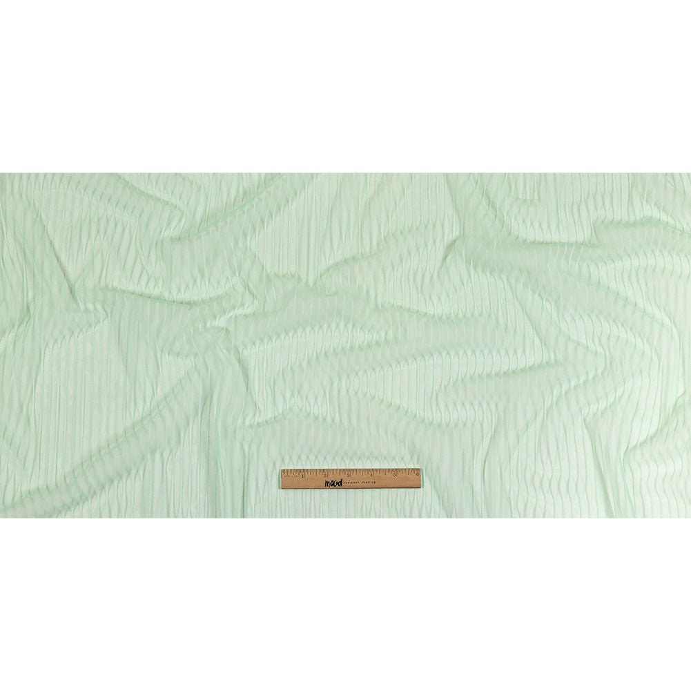 Embroidery Striped Tulle - Subtle Green - Elsinore Collection