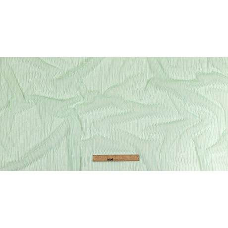 Embroidery Striped Tulle - Subtle Green - Elsinore Collection