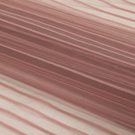 Embroidery Striped Tulle - Dusty Rose - Elsinore Collection