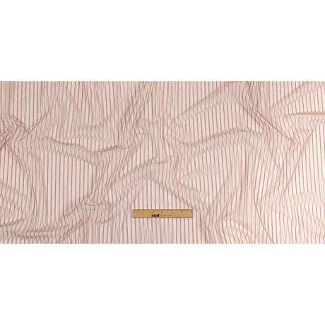 Embroidery Striped Tulle - Dusty Rose - Elsinore Collection