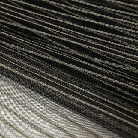 Embroidery Striped Tulle - Black and Gray - Elsinore Collection