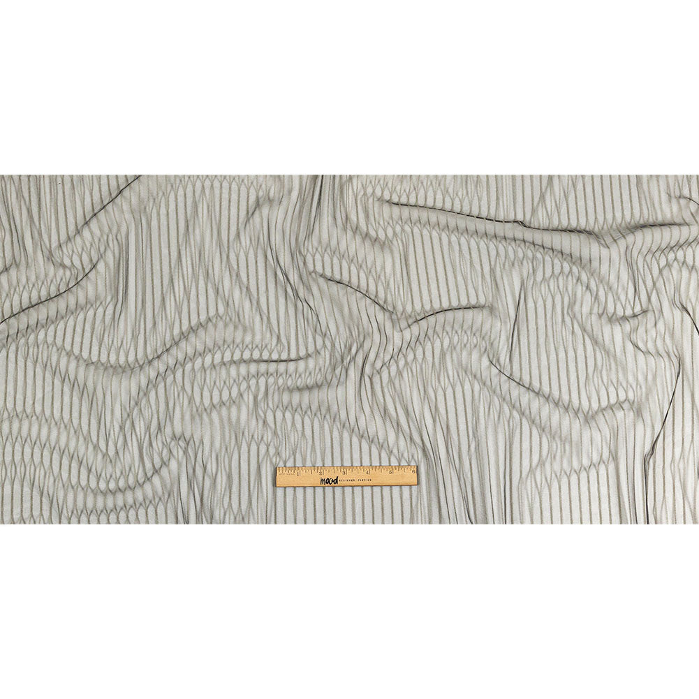 Embroidery Striped Tulle - Black and Gray - Elsinore Collection