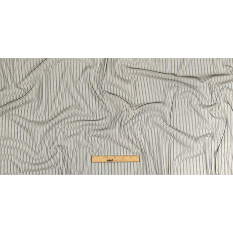 Embroidery Striped Tulle - Black and Gray - Elsinore Collection
