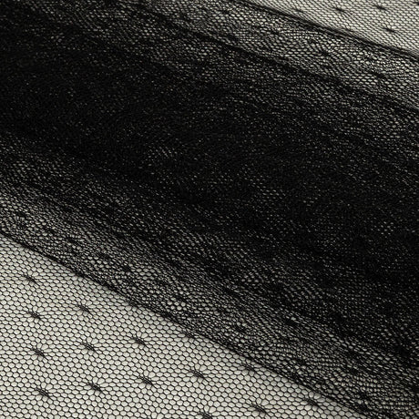 Point D'Esprit Tulle - Stretch Limo Black - Remi Collection