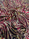 Foil Flame Spandex Fabric - Holographic Flame Print, 58" Width (1 Yard)