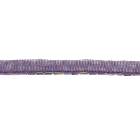 Vintage Purple Iris Bugle Beads on Dark Purple Trimming - 0.375"