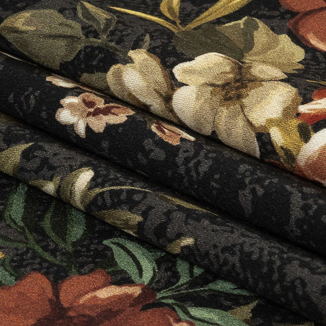 Mood Exclusive Charcoal Garden of Eden Stretch Cotton Sateen