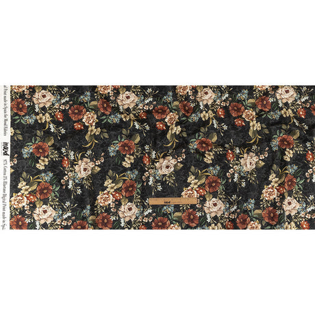 Mood Exclusive Charcoal Garden of Eden Stretch Cotton Sateen