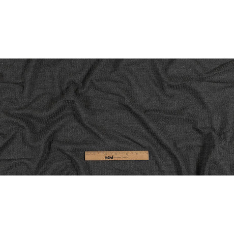 Charcoal Heathered Polyester Waffle Sweater Knit