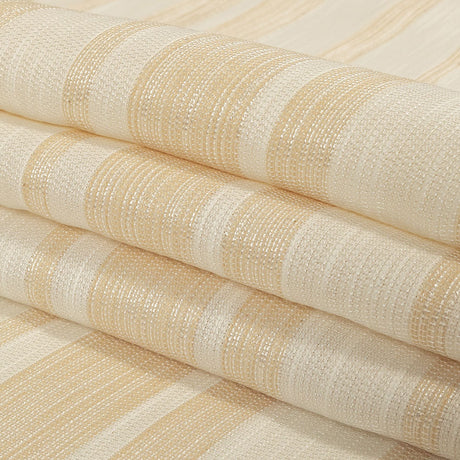 Pale Gold and Ivory Striped Polyester Woven