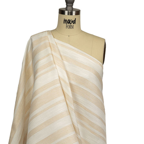 Pale Gold and Ivory Striped Polyester Woven