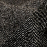 Black and Gray Diagonal Stripes Blended Wool Twill Double Cloth Coating
