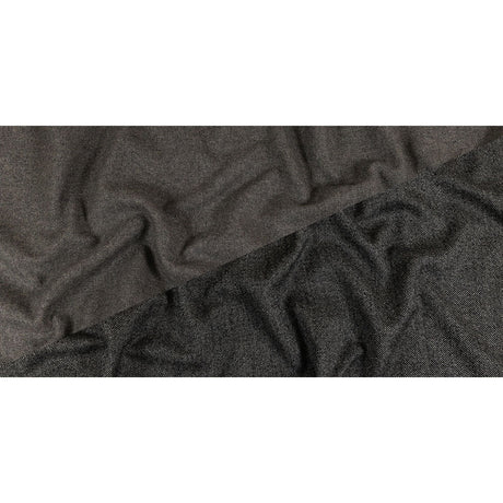 Black and Gray Diagonal Stripes Blended Wool Twill Double Cloth Coating