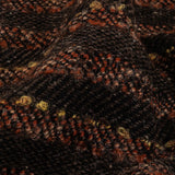 Brown, Black and Orange Boucle Stripes Blended Wool Twill Coating