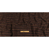 Brown, Black and Orange Boucle Stripes Blended Wool Twill Coating