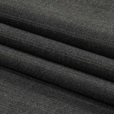 Gray and Beige Pinstriped Cotton and Polyester Suiting