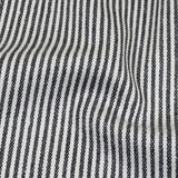 White and Dark Gray Loopy Stripes Stretch Cotton Twill
