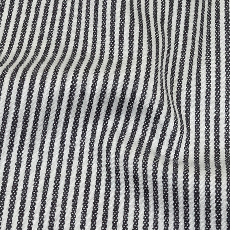 White and Dark Gray Loopy Stripes Stretch Cotton Twill