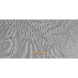 White and Dark Gray Loopy Stripes Stretch Cotton Twill