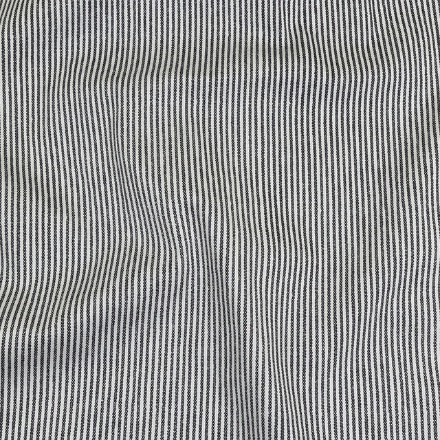 White and Dark Gray Loopy Stripes Stretch Cotton Twill