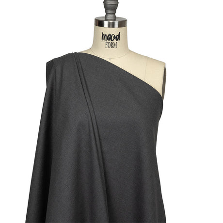 Heathered Gray Stretch Polyester Suiting