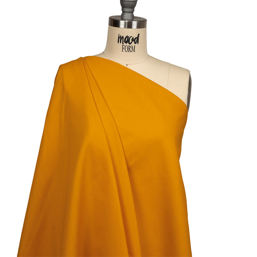 Golden Yellow Polyester and Cotton Poplin