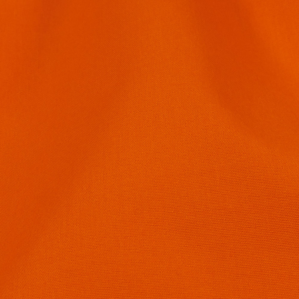 Carrot Polyester and Cotton Poplin